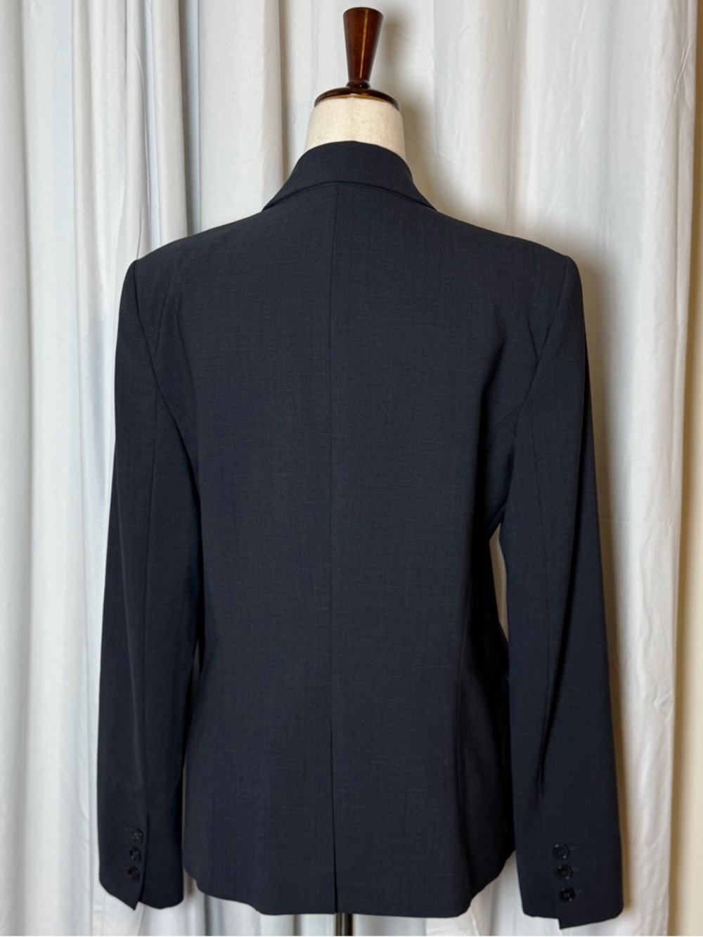 Theory Wool Single Breasted Blazer Navy Single Button Tailored Jacket Size 12 - Picture 3 of 14